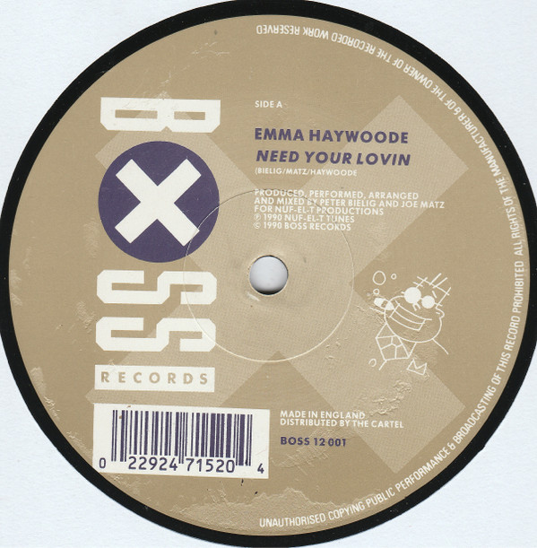 Emma Haywoode - Need Your Lovin | Boss Records (Boss 12 001) - main