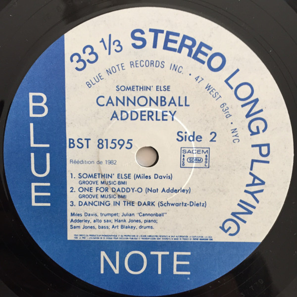 Cannonball Adderley , Miles Davis , Hank Jones , Sam Jones , Art Blakey - Somethin' Else | Blue Note (BST-81595) - 4 Cannonball Adderley , Miles Davis , Hank Jones , Sam Jones , Art Blakey - Somethin' Else | Blue Note (BST-81595) - 4