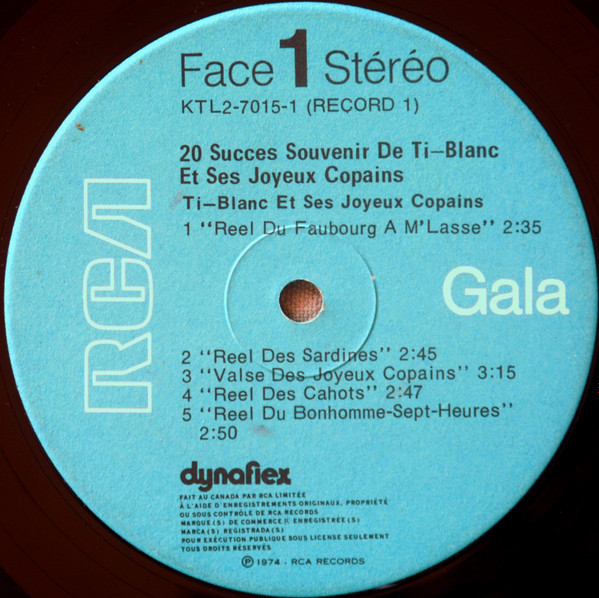 Ti-Blanc Richard Et Ses Joyeux Copains - 20 Succès Souvenir De Ti-Blanc Richard Et Ses Joyeux Copains | RCA Gala (KTL2-7015) - 3 Ti-Blanc Richard Et Ses Joyeux Copains - 20 Succès Souvenir De Ti-Blanc Richard Et Ses Joyeux Copains | RCA Gala (KTL2-7015) - 3