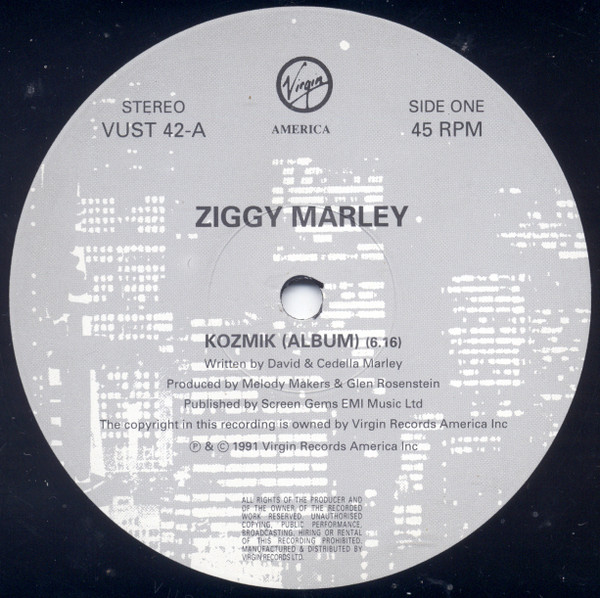 Ziggy Marley And The Melody Makers - Kozmik | Virgin America (VUST 42) - 3 Ziggy Marley And The Melody Makers - Kozmik | Virgin America (VUST 42) - 3