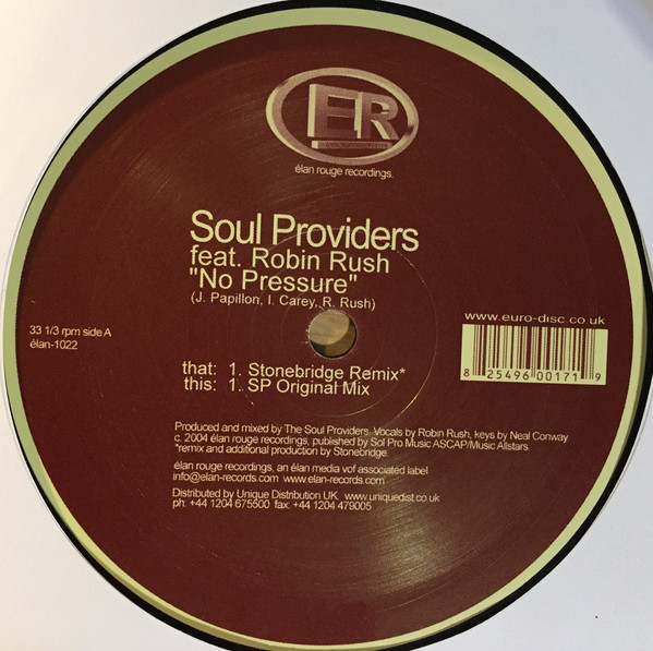 Soul Providers Feat. Robin Rush - No Pressure | Elan Records (ẻlan-1022)