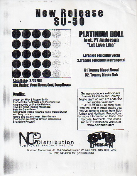 Platinum Doll Featuring P.Y. Anderson - Let Love Live | Sub-Urban (SU-50) - 5 Platinum Doll Featuring P.Y. Anderson - Let Love Live | Sub-Urban (SU-50) - 5