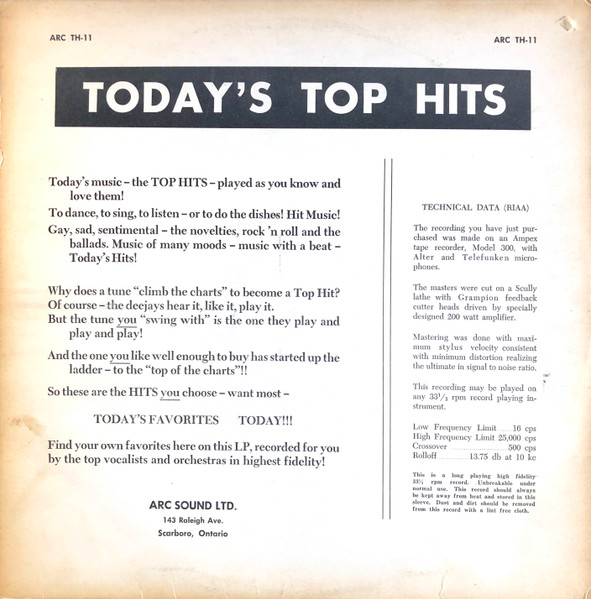 Various - Today's Top Hits Volume 11 | Arc Records (ARC TH-11) - 2 Various - Today's Top Hits Volume 11 | Arc Records (ARC TH-11) - 2