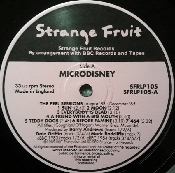 Microdisney - The Peel Sessions Album | Strange Fruit (SFRLP105) - 3