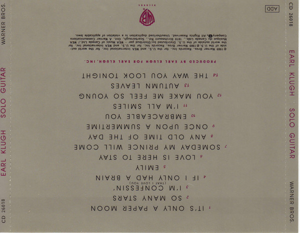 Earl Klugh - Solo Guitar | Warner Bros. Records (CD 26018) - 2 Earl Klugh - Solo Guitar | Warner Bros. Records (CD 26018) - 2