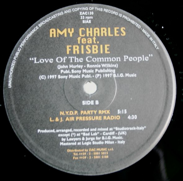 Amy Charles Featuring Frisbie - Love Of The Common People | ZAC Records (ZAC 130) - 4 Amy Charles Featuring Frisbie - Love Of The Common People | ZAC Records (ZAC 130) - 4