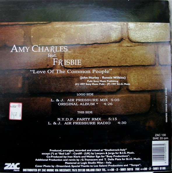 Amy Charles Featuring Frisbie - Love Of The Common People | ZAC Records (ZAC 130) - 2 Amy Charles Featuring Frisbie - Love Of The Common People | ZAC Records (ZAC 130) - 2