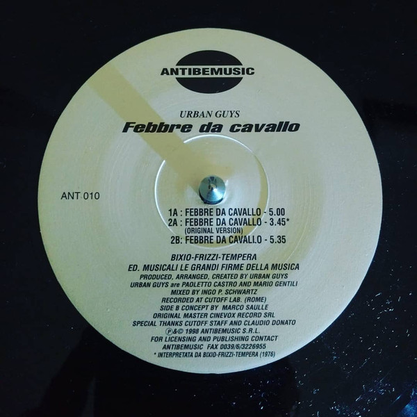 Urban Guys - Febbre Da Cavallo | antibemusic (ANT 010)