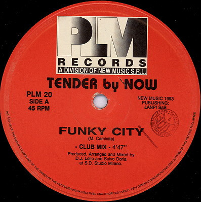 Tender By Now - Funky City | PLM Records (PLM 20) - main Tender By Now - Funky City | PLM Records (PLM 20) - main