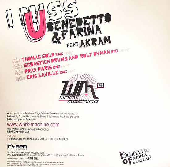 Benedetto & Farina Feat Akram - I Miss U | Work Machine (wrk001) - 2 Benedetto & Farina Feat Akram - I Miss U | Work Machine (wrk001) - 2