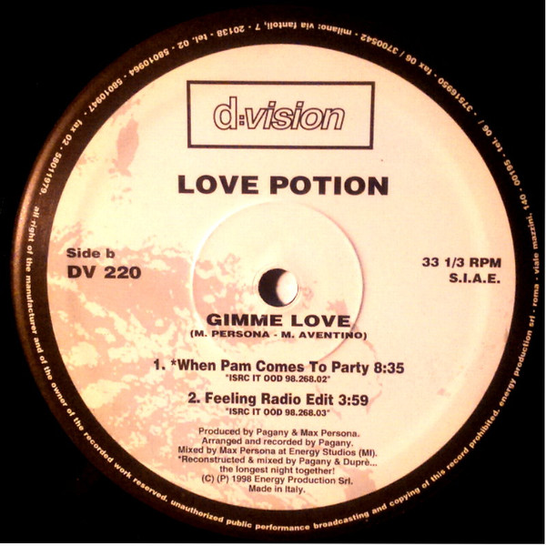 Love Potion - Gimme Love / Shake It | D:vision Records (DV 220) - 3