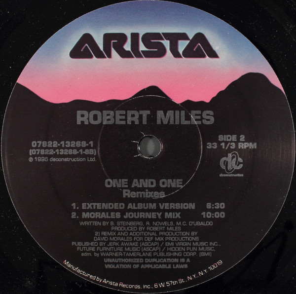 Robert Miles - One And One (Remixes) | Arista (07822-13268-1) - 4