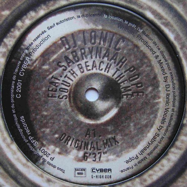 DJ Ionic - South Beach Theme | G-High Records (G-HIGH 008) - main DJ Ionic - South Beach Theme | G-High Records (G-HIGH 008) - main