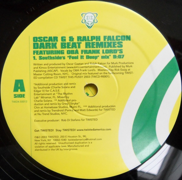Oscar G & Ralph Falcon - Dark Beat (Remixes) | Twisted America Records (TWDX-50013)