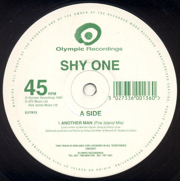 Shy One - Another Man (Fire Island & Junior Boys Own Remixes) | Olympic Recordings (ELYTR13) - 2