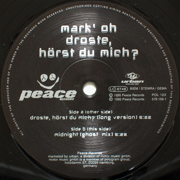 Mark' Oh - Droste, Hörst Du Mich? | Peace Records (579 159-1) - 3
