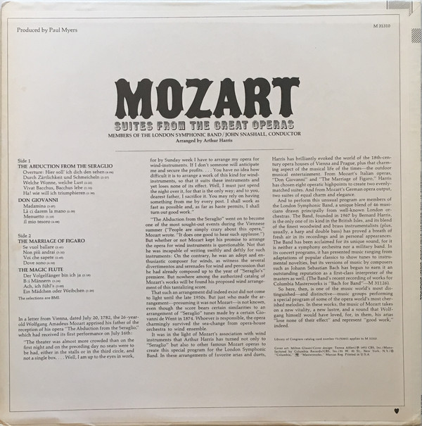 Mozart - Suites From The Great Operas