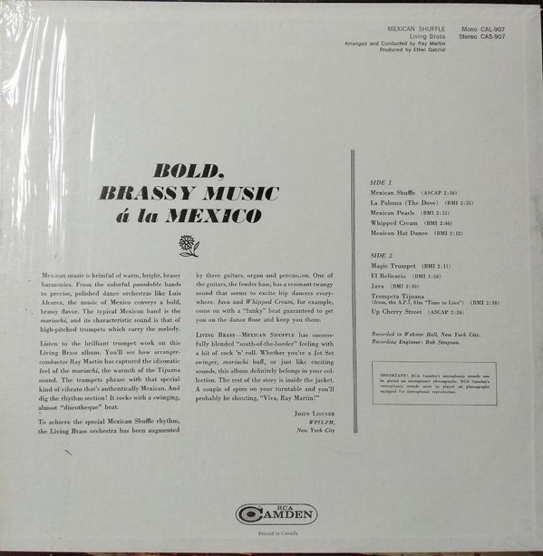 Living Brass - Mexican Shuffle | RCA Camden (CAS-907) - 2 Living Brass - Mexican Shuffle | RCA Camden (CAS-907) - 2