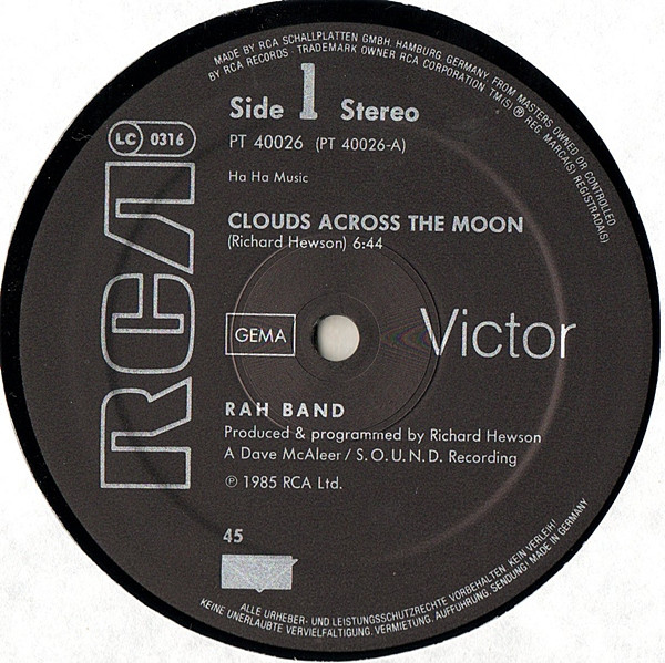 RAH Band - Clouds Across The Moon | RCA Victor (PT 40026) - 3