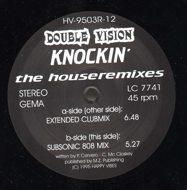 Double Vision - Knockin' (The Houseremixes) | Happy Vibes (HV-9503R-12) - main Double Vision - Knockin' (The Houseremixes) | Happy Vibes (HV-9503R-12) - main