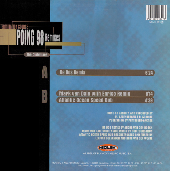 Rotterdam Termination Source - Poing 98 Remixes | Insolent Tracks (INSMX 27 (M)) - 2