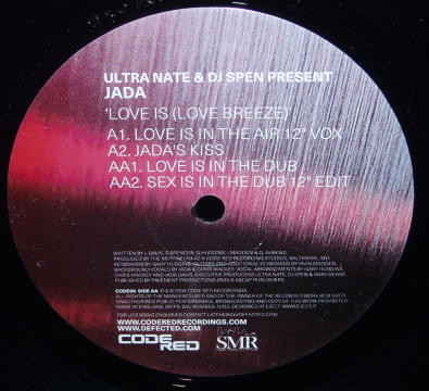 Ultra Naté & Dj Spen Present Jada - Love Is (Love Breeze) | Code Red Recordings (CODE08) - 3