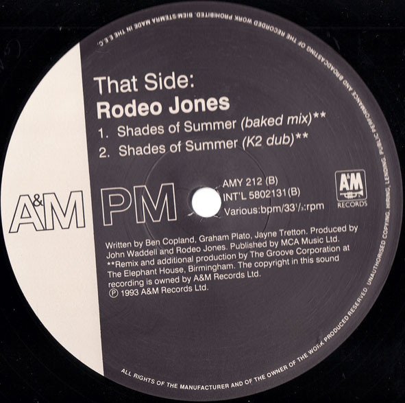 Rodeo Jones - Shades Of Summer Remixes | A&M PM (AMY 212) - 3
