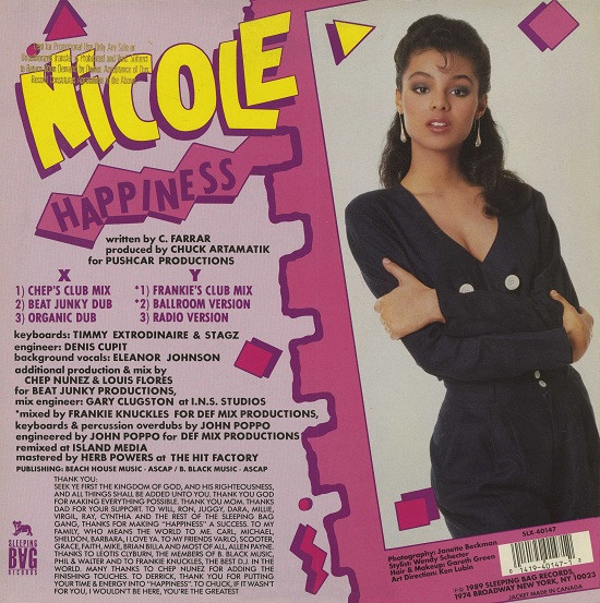 Nicole - Happiness | Sleeping Bag Records (SLX-40147) - 2 Nicole - Happiness | Sleeping Bag Records (SLX-40147) - 2