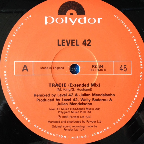 Level 42 - Tracie | Polydor (PZ 34) - 3