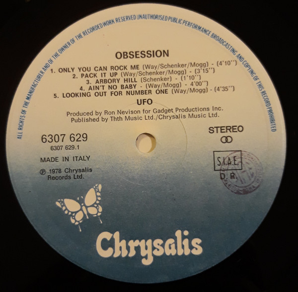 UFO - Obsession | Chrysalis (6307 629) - 3