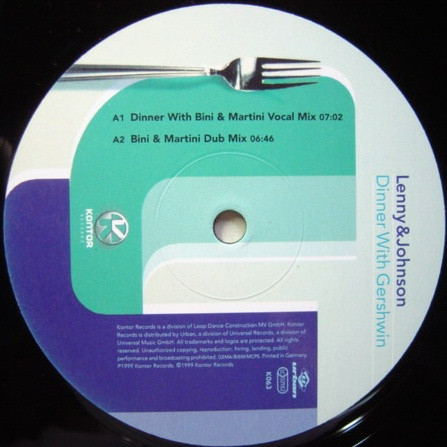 Lenny & Johnson - Dinner With Gershwin | Kontor Records (Kontor063) - main Lenny & Johnson - Dinner With Gershwin | Kontor Records (Kontor063) - main