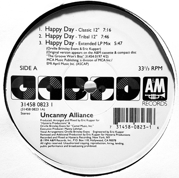 Uncanny Alliance - Happy Day | A&M Records (31458 0823 1) - main Uncanny Alliance - Happy Day | A&M Records (31458 0823 1) - main