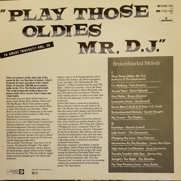 Play Those Oldies Mr. D.J. Vol. III