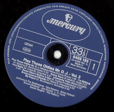 Play Those Oldies Mr. D.J. Vol. III