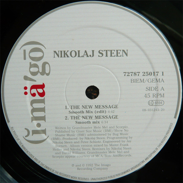 Nikolaj Steen Featuring Mele Mel And Scorpio - The New Message | Imago (72787 25017 1) - 3