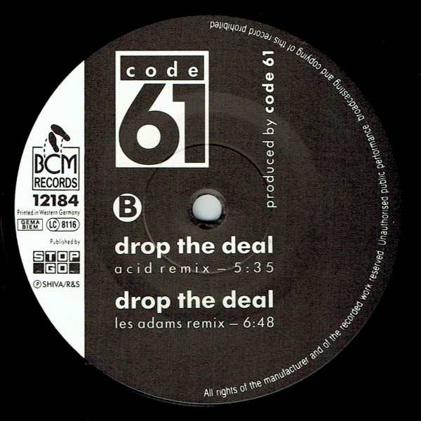 Code 61 - Drop The Deal (Remix) | BCM Records (BCM RECORDS 12184) - 4