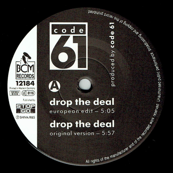 Code 61 - Drop The Deal (Remix) | BCM Records (BCM RECORDS 12184) - 3