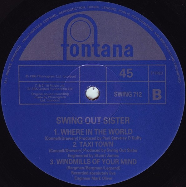 Swing Out Sister - Where In The World? | Fontana (SWING 712) - 4