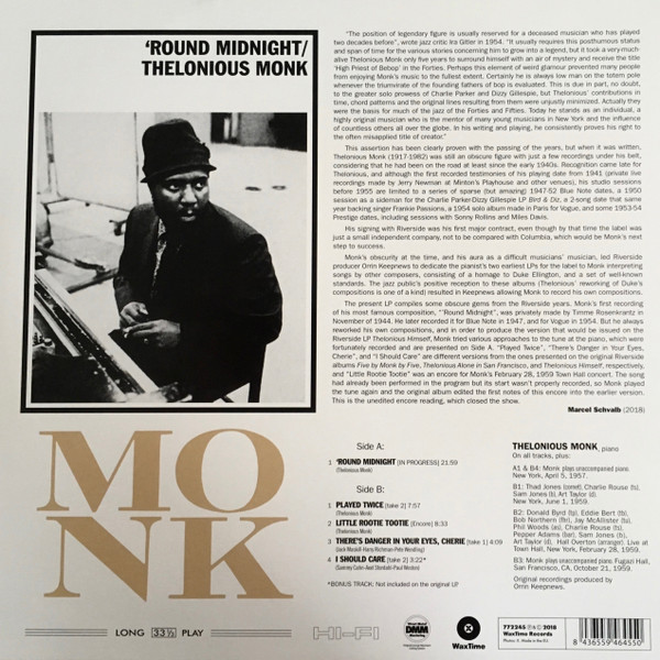 Thelonious Monk - 'Round Midnight | WaxTime (772245) - 2