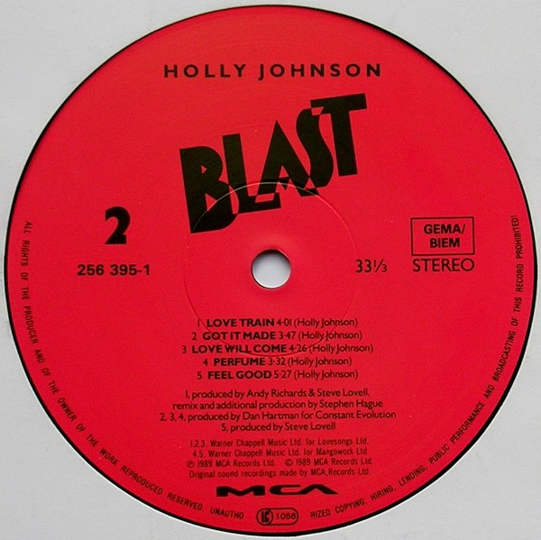 Holly Johnson - Blast | MCA Records (256 395-1) - 4