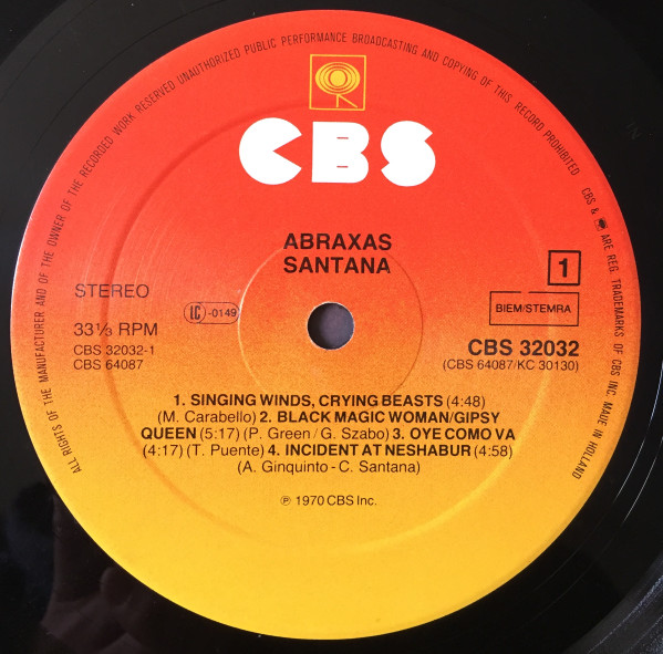 Santana - Abraxas | CBS (CBS 32032) - 3