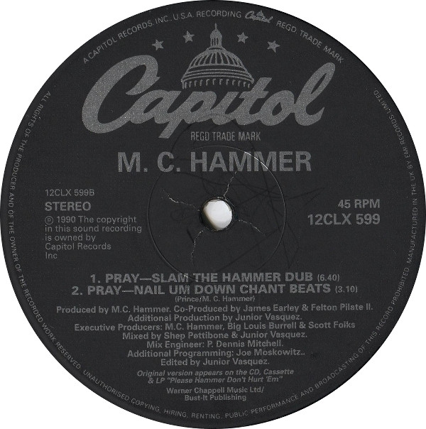 MC Hammer - Pray | Capitol Records (12CLX 599) - 3 MC Hammer - Pray | Capitol Records (12CLX 599) - 3