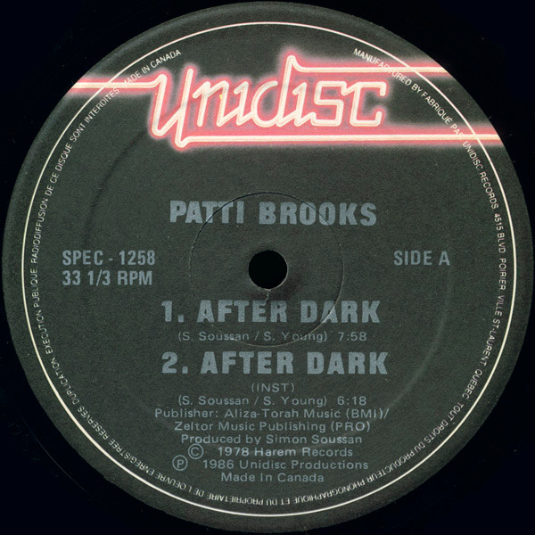 Patti Brooks / Simon Orchestra - After Dark / Mr. Big Shot | Unidisc (SPEC-1258) - main