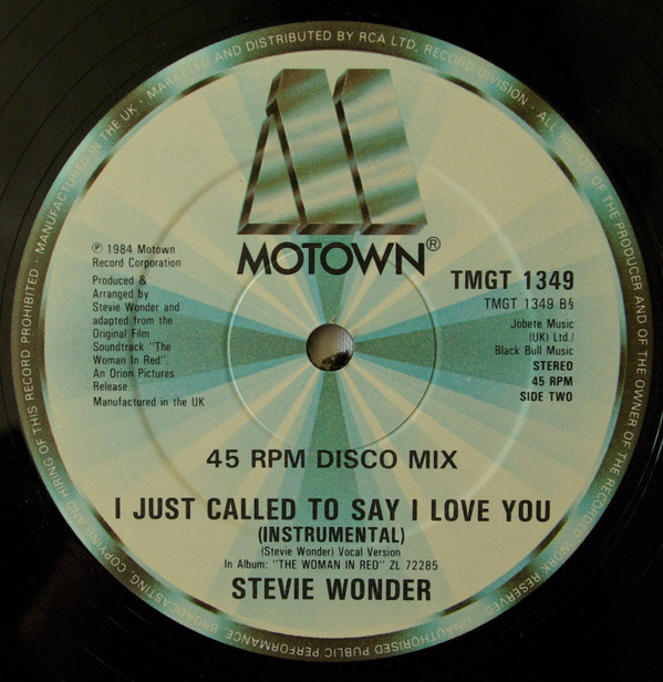 Stevie Wonder - I Just Called To Say I Love You | Motown (TMGT 1349) - 2 Stevie Wonder - I Just Called To Say I Love You | Motown (TMGT 1349) - 2