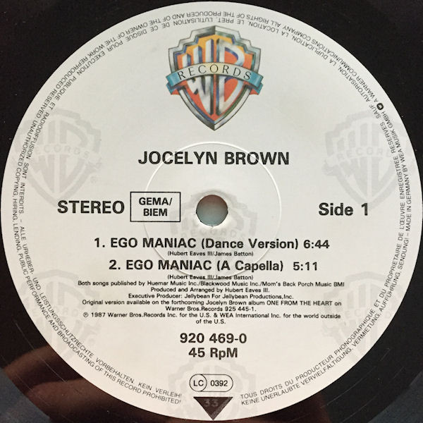 Jocelyn Brown - Ego Maniac | Warner Bros. Records (920 469-0) - 2 Jocelyn Brown - Ego Maniac | Warner Bros. Records (920 469-0) - 2