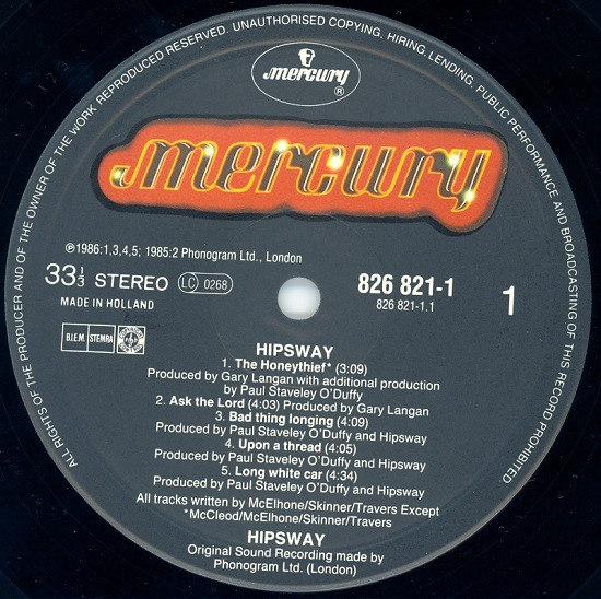 Hipsway - Hipsway | Mercury (826 821-1) - 3 Hipsway - Hipsway | Mercury (826 821-1) - 3