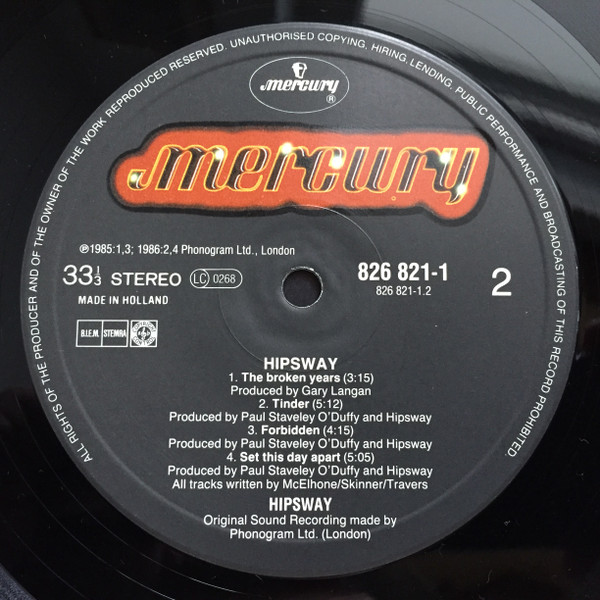 Hipsway - Hipsway | Mercury (826 821-1) - 4 Hipsway - Hipsway | Mercury (826 821-1) - 4