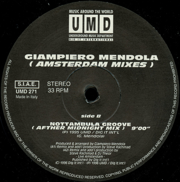 Giampiero Mendola - Amsterdam Mixes | Underground Music Department (UMD) (UMD 271) - 4