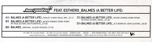 Ian Pooley Feat. Esthero - Balmes (A Better Life) | V2 (VVR5016616P) - 5 Ian Pooley Feat. Esthero - Balmes (A Better Life) | V2 (VVR5016616P) - 5