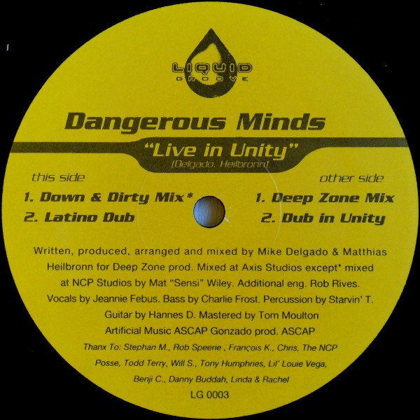 Dangerous Minds - Live In Unity | Liquid Groove (LG 0003) - 3 Dangerous Minds - Live In Unity | Liquid Groove (LG 0003) - 3